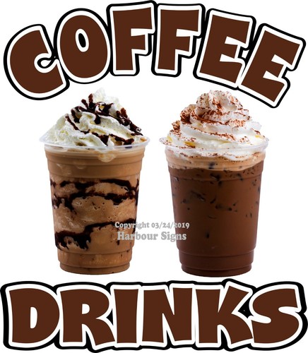 Coffee drinks decal choose - coffee,