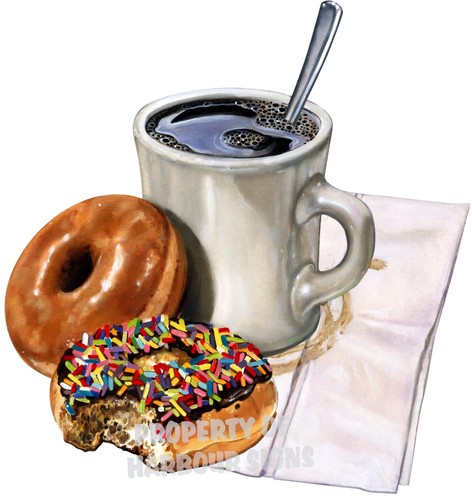 Coffee donuts decal food - coffee,