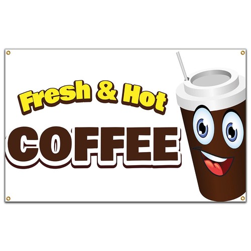 Fresh hot coffee banner - hot,