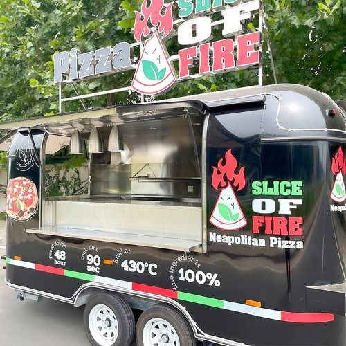 Food truck hot - truck, pizza