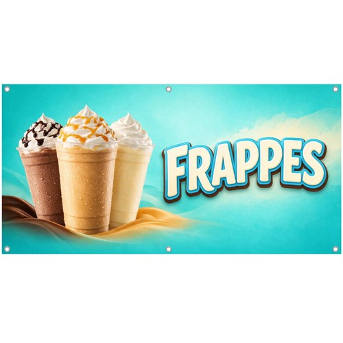 Frappes vinyl banner - frappes, blended