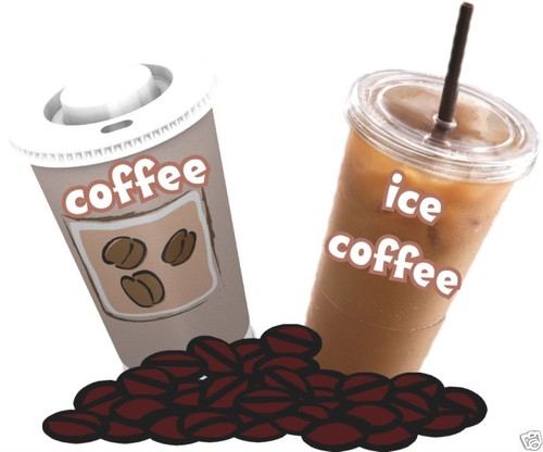 Coffee ice coffees decal x - coffee, 28"x